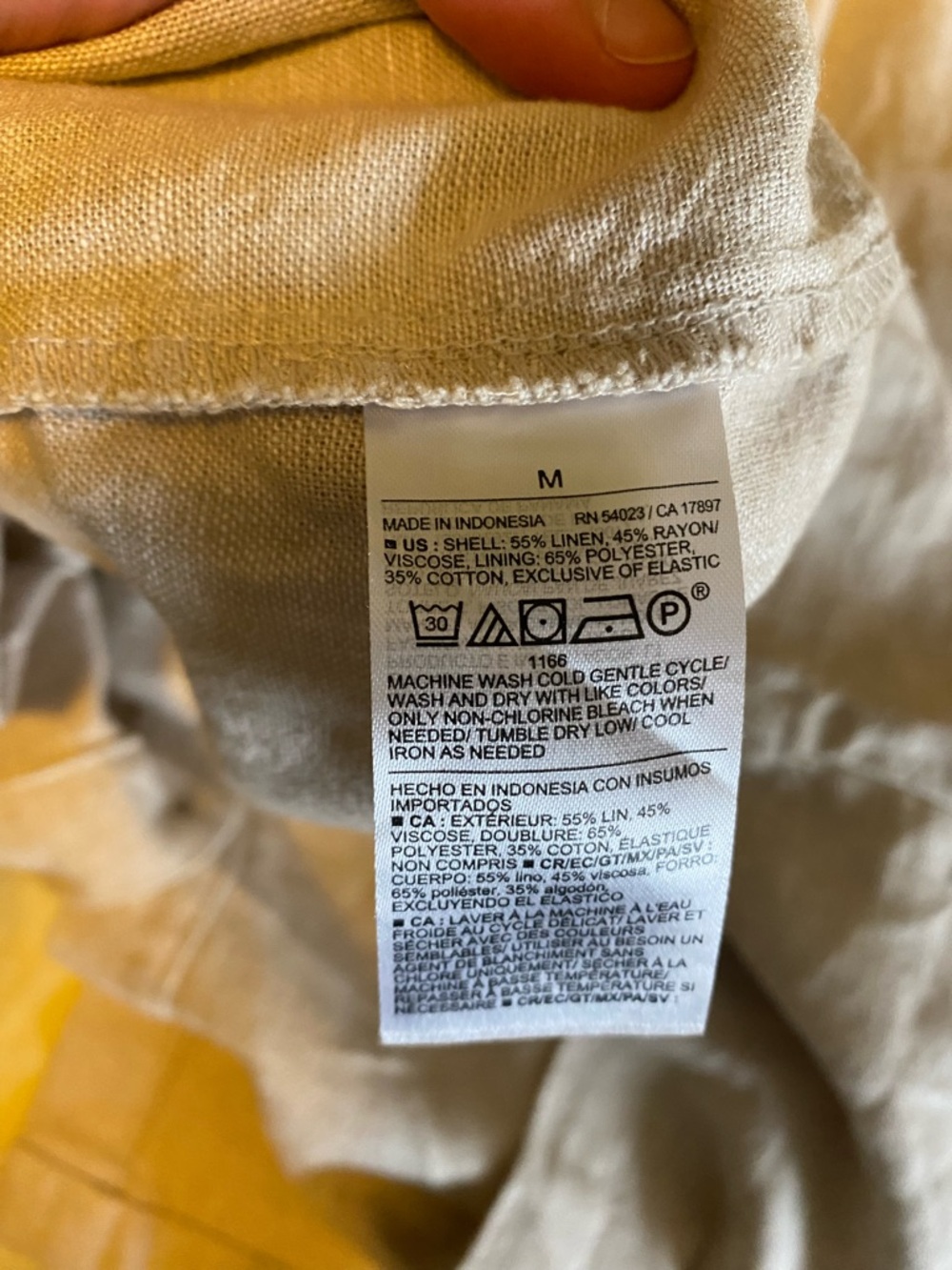 Linen Oatmeal Square-Neck Dress - Picture 5 of 5
